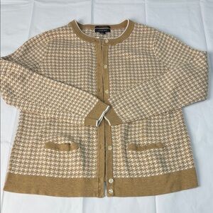 Lands' End Camel and Cream Women's Cardigan